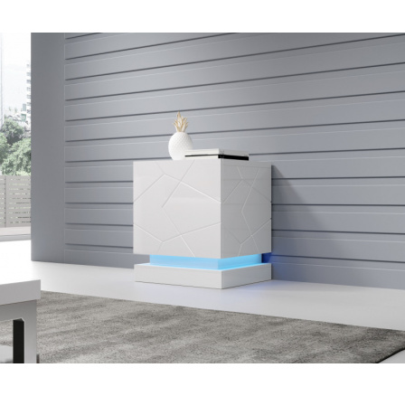 Éjjeliszekrény QIU, fényes fehér/fényes fehér