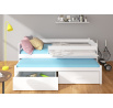TIARRO kétszemélyes ágy korláttal 180x80 Fehér+Szarvasgomba