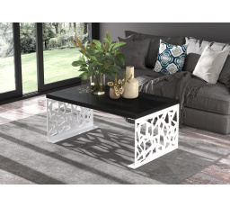 SEMARA dohányzóasztal 100x60 Fehér+Fekete