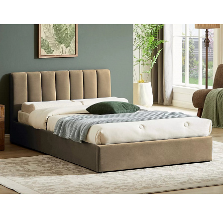 Ágy tárolóval MONTREAL VELVET 120x200 cm, Bézs Bluvel 28
