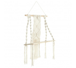 Közepes boho makramé polc bézs