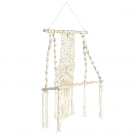 Közepes boho makramé polc bézs