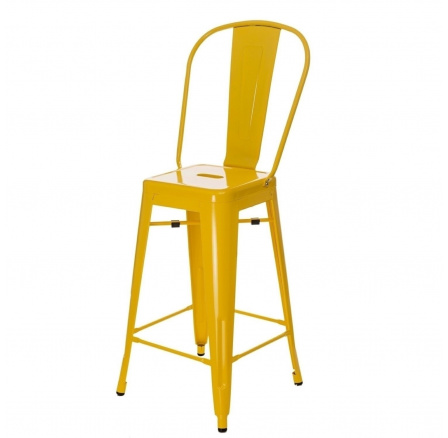 Hoker Paris Back 66cm sárga, Tolix által inspirált