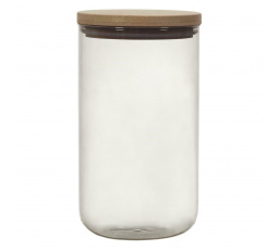 Üvegedény fedéllel 1l szürke