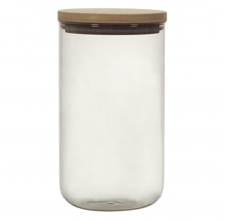 Üvegedény fedéllel 1l szürke