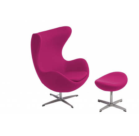 Tojás fotel lábtartóval, kasmír 39 amarant PREMIUM