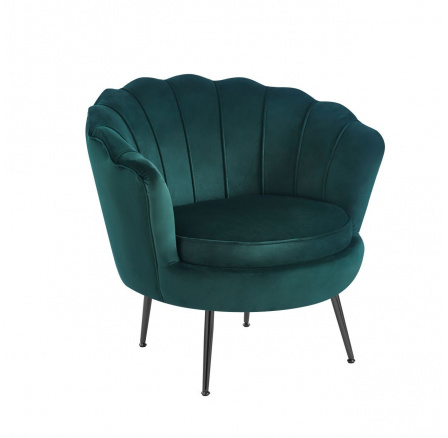 Velvet zöld fotel /fekete lábak/ LC-032-1