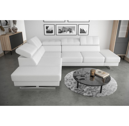 NAROŻNIK EMPORIO 225X300 - lewa , Eko skóra biała NAROŻNIK EMPORIO 225X300 - lewa , Eko skóra biała