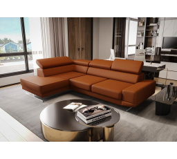 NAROŻNIK SKÓRZANY MILANO I - lewa , Odcienie ceglaste