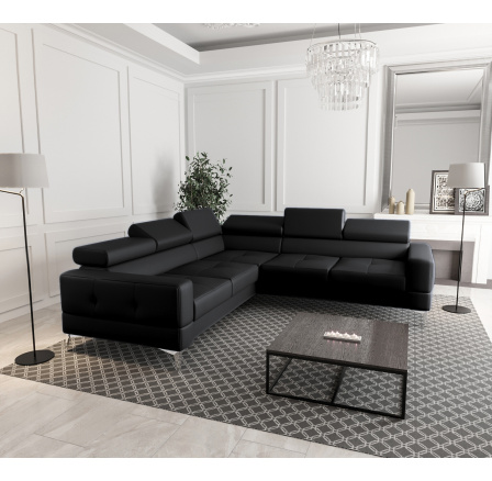 NAROŻNIK SKÓRA NATURALNA TOSCANIA MAX 250×250 CZARNA SKÓRA NATURALNA LE MANS PROMOCJA - prawa