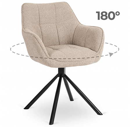 Krzesło Obrotowe PEONY Beżowe Boucle