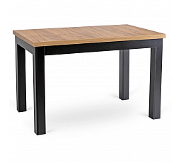 Stół SKUBI Rozkładany 120-160 cm Dąb Craft/Czarny