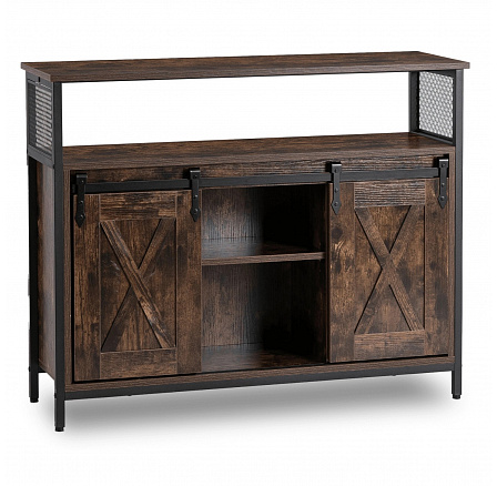 Komoda ARLO 100 cm z Półkami Dąb Rustykalny/Czarny