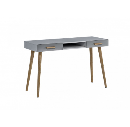 BRILLO B2S íróasztal, Matt fehér + Szürke lakk