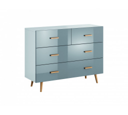 BRILLO K2S2S komód, Fehér matt + Szürke lakk