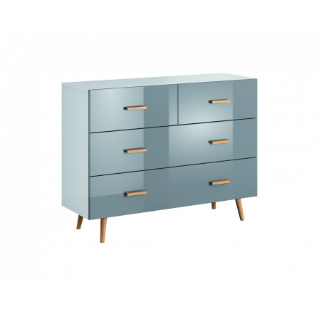 BRILLO K2S2S komód, Fehér matt + Szürke lakk