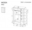 MOSSA MO2 ruhásszekrény, Whisky Tölgy/Fehér Matt