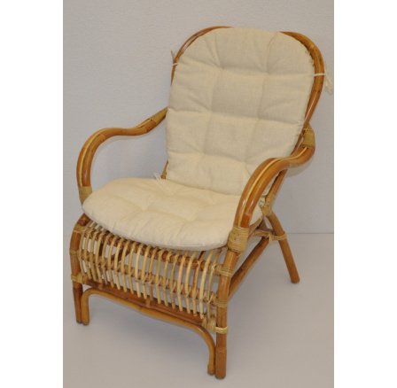 Ratanové Křeslo Sidney - polstr béžový melír