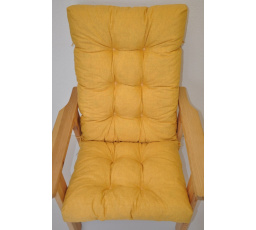 Polstr na zahradní křeslo vysoké široké - látka žlutý melír