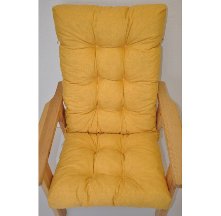 Polstr na zahradní křeslo vysoké široké - látka žlutý melír