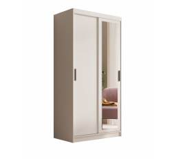 Tolóajtós és tükrös szekrény Hailey 100 Fehér+Fehér