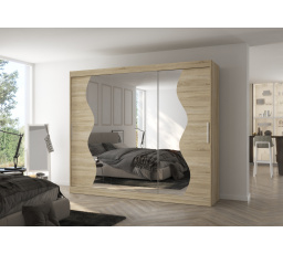 Tolóajtós szekrény tükörrel SHARON 250 Sonoma+Sonoma