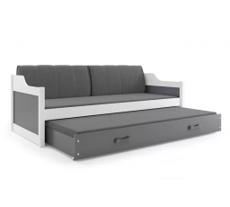 DAWID PODWÓJNE RAMA BIAŁY WYPEŁNIENIA GRAFIT SZUFLADA GRAFIT 80 X 190 KPL