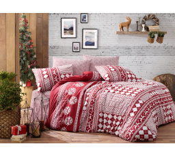 Vánoční bavlněný povlak na polštář Christmas red