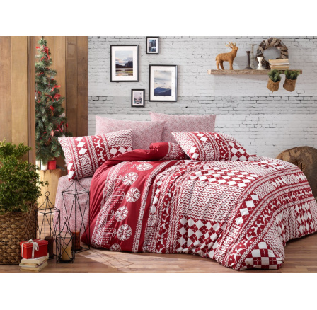 Vánoční bavlněný povlak na polštář Christmas red Vánoční bavlněný povlak na polštář Christmas red
