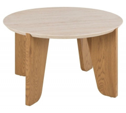 Kerek Dockland konferencia asztal. 80 cm           travertin/tölgy