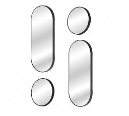 Deco Round fekete tükörkészlet, 4 darab