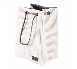 Koš prádelní - manšestr, stahovací, krémový