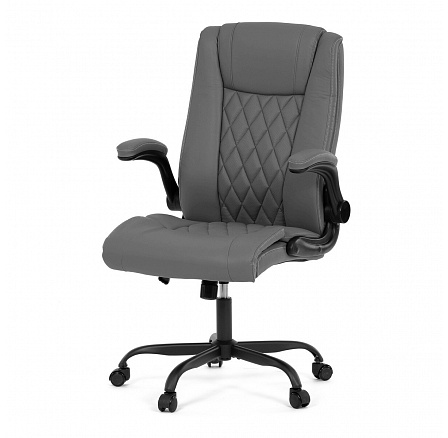Kancelářské křeslo, houpací mechanismus, šedá ekokůže, KA-Y344 GREY