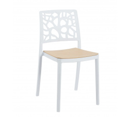 Fehér szék természetes ülőkével K34-FXJG