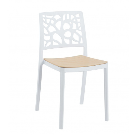 Fehér szék természetes ülőkével K34-FXJG