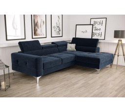 NAROŻNIK TOSCANIA MINI Z FUNKCJĄ SPANIA 170x250 CM - Odcienie niebieskiego , prawa