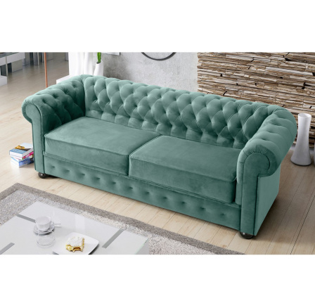 SOFA MANCHESTER III 218 CM - Sofa bez funkcji spania , Odcienie miętowego