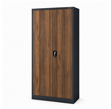 Fém szekrény tárolóhellyel antracit / dió: Eco Design TOMASZ, 900 x 1850 x 450 mm Fém szekrény tárolóhellyel antracit / dió: Eco Design TOMASZ, 900 x 1850 x 450 mm