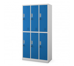 Szürke-kék ruhásszekrény: 6 IGOR dobozzal, 900 x 1850 x 450 mm