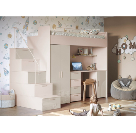 Patrová postel PARADISE 4S Kašmír Béžová Lesk