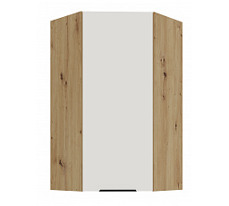 Felső sarokszekrény ARIA - 60x60 GN-108 1F (45°), Artisan tölgy/Crystal fehér AFM - (ANTI-Fingerprint)