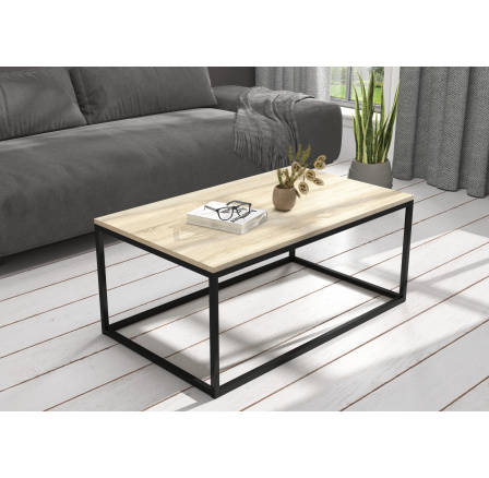 NARISA dohányzóasztal 100x60 Fekete+Sonoma