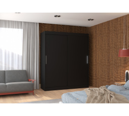 LINCOLN 180 tolóajtós szekrény Fekete+Fekete