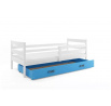 ERYK PARTEROWE RAMA BIAŁY SZUFLADA NIEBIESKI BEZ MATERACY 80 X 190 KPL