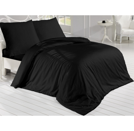 Francouzské povlečení Satén 240x220, 70x90cm Černá