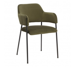 Lima bársonyszék karfával zöld