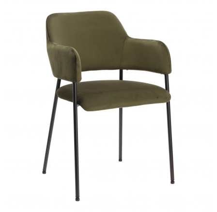 Lima bársonyszék karfával zöld