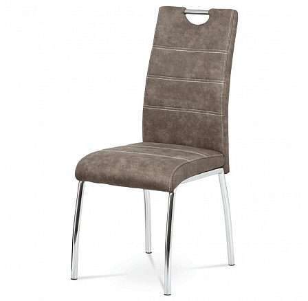 Jídelní židle, hnědá, látka vintage, HC-486 BR3