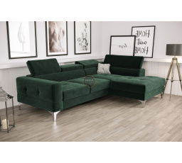 NAROŻNIK TOSCANIA MINI Z FUNKCJĄ SPANIA 170x250 CM - Odcienie zieleni , prawa