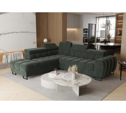 NAROŻNIK ROZKŁADANY ASPEN 260x225 CM - lewa , Odcienie zieleni